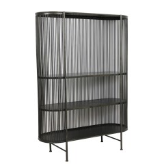 SHELF CURVED BLACK METAL 160 